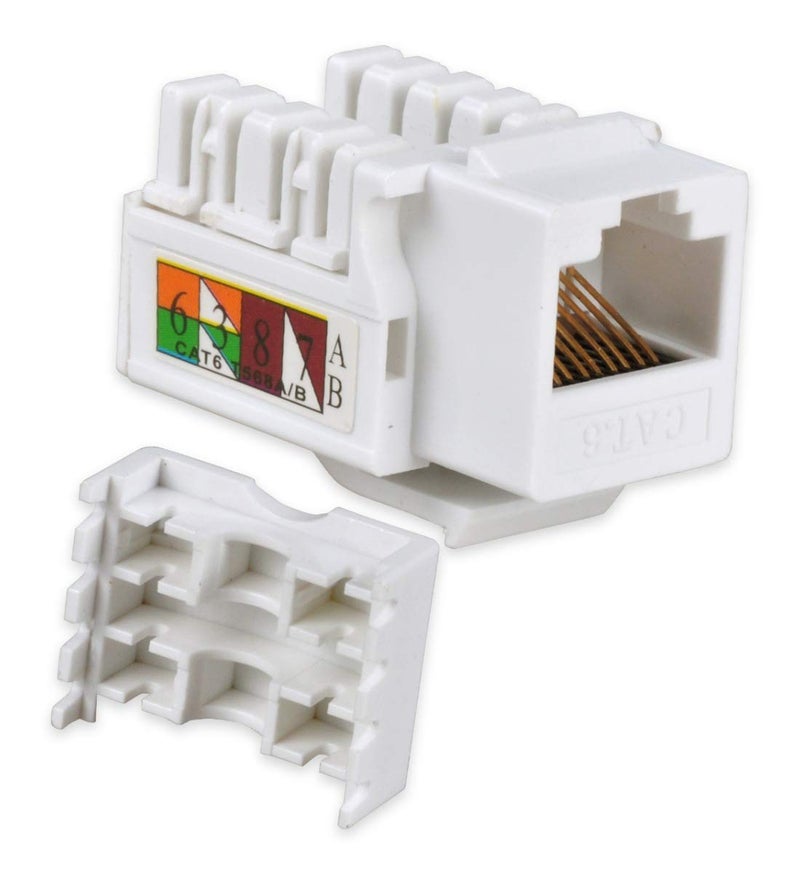 HTTX Ethernet Wall Plate, HTTX White 1-Port CAT6 Wall Plate with Removable F/F RJ45 Punch Down Keystone Jack Inserts [2-Pack] - Image 3
